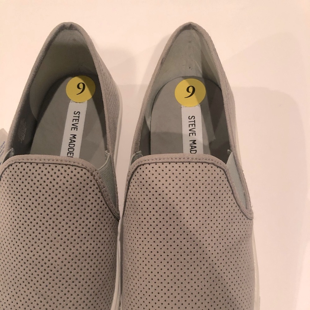 🆕Steve Madden slip on grey sneakers Sz 9 - Picture 5 of 11